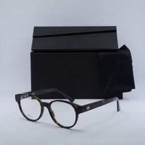 Dior LADYDIORO1 0086 00 Round Eyeglasses 49mm - Dark Havana